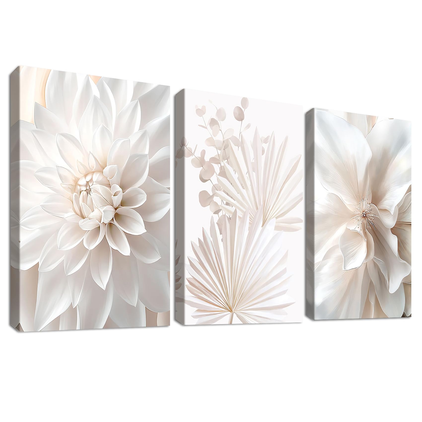 3Pcs Wooden Framed Boho Canvas Wall Art Orange Abstract Leaves And Sun Painting Canvas Prints Nordic Minimalist Geometric Picture for Living Room Bedroom Hallway Home Wall Decor 120x60cm(16"x24"x3pcs) — view 56