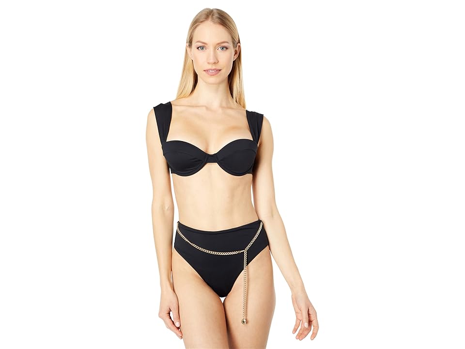 We Wore What Claudia Top (Black) Women's Swimwear