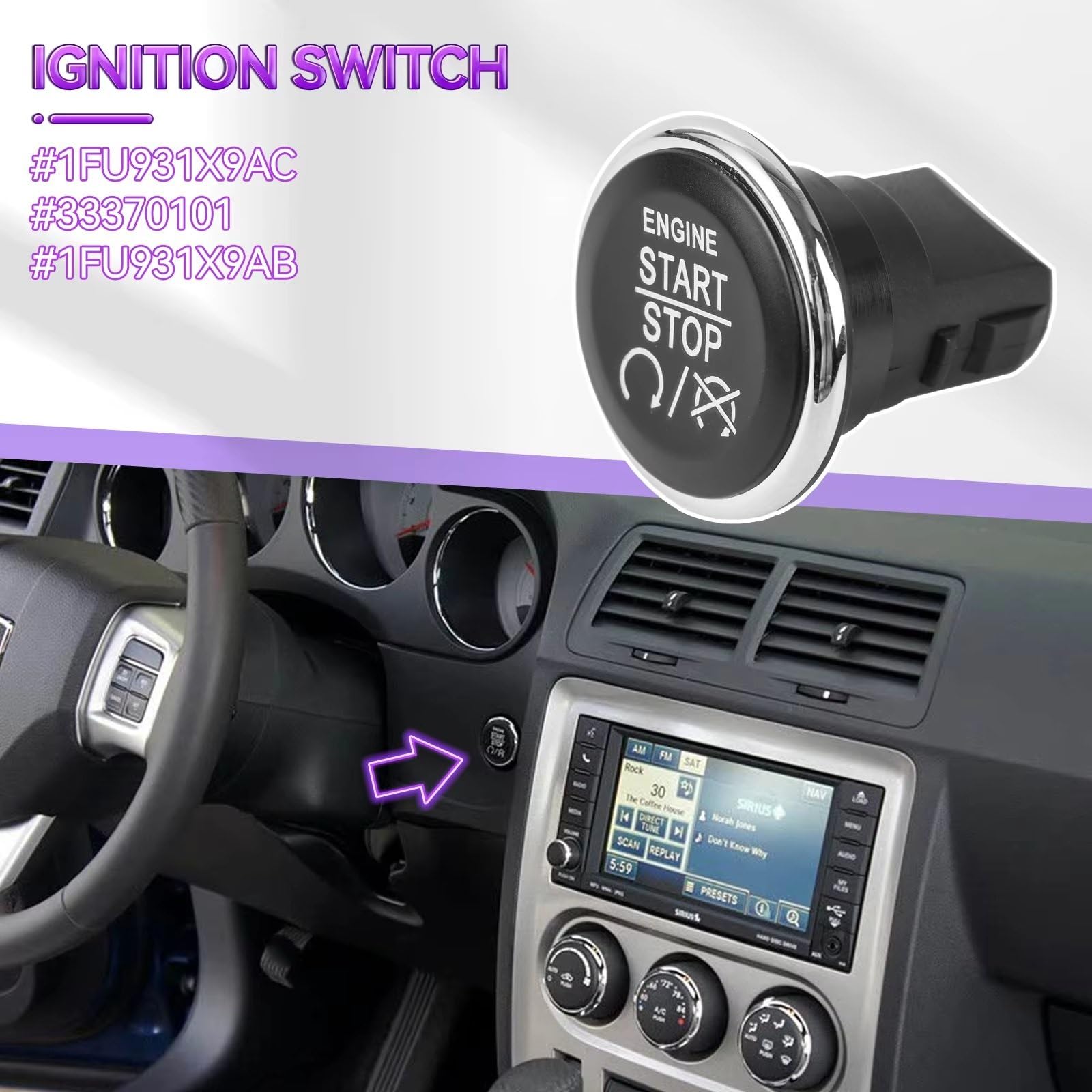 Bouton Poussoir Start Stop Pour Dodge Pour Challenger 2009-2014