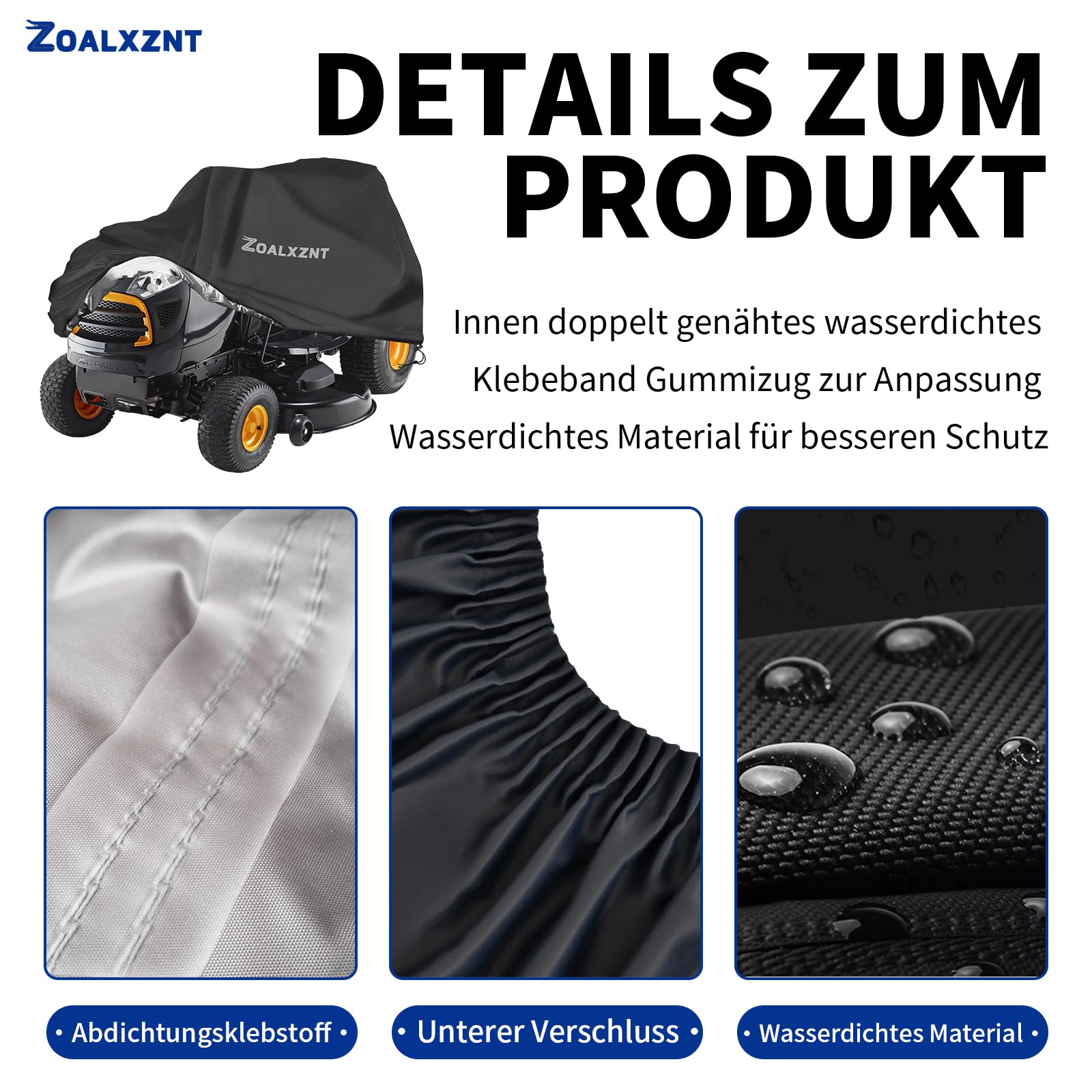 Copertura Impermeabile Per Trattorino Tagliaerba - Telo Oxford 420D, Antivento - Foto 5