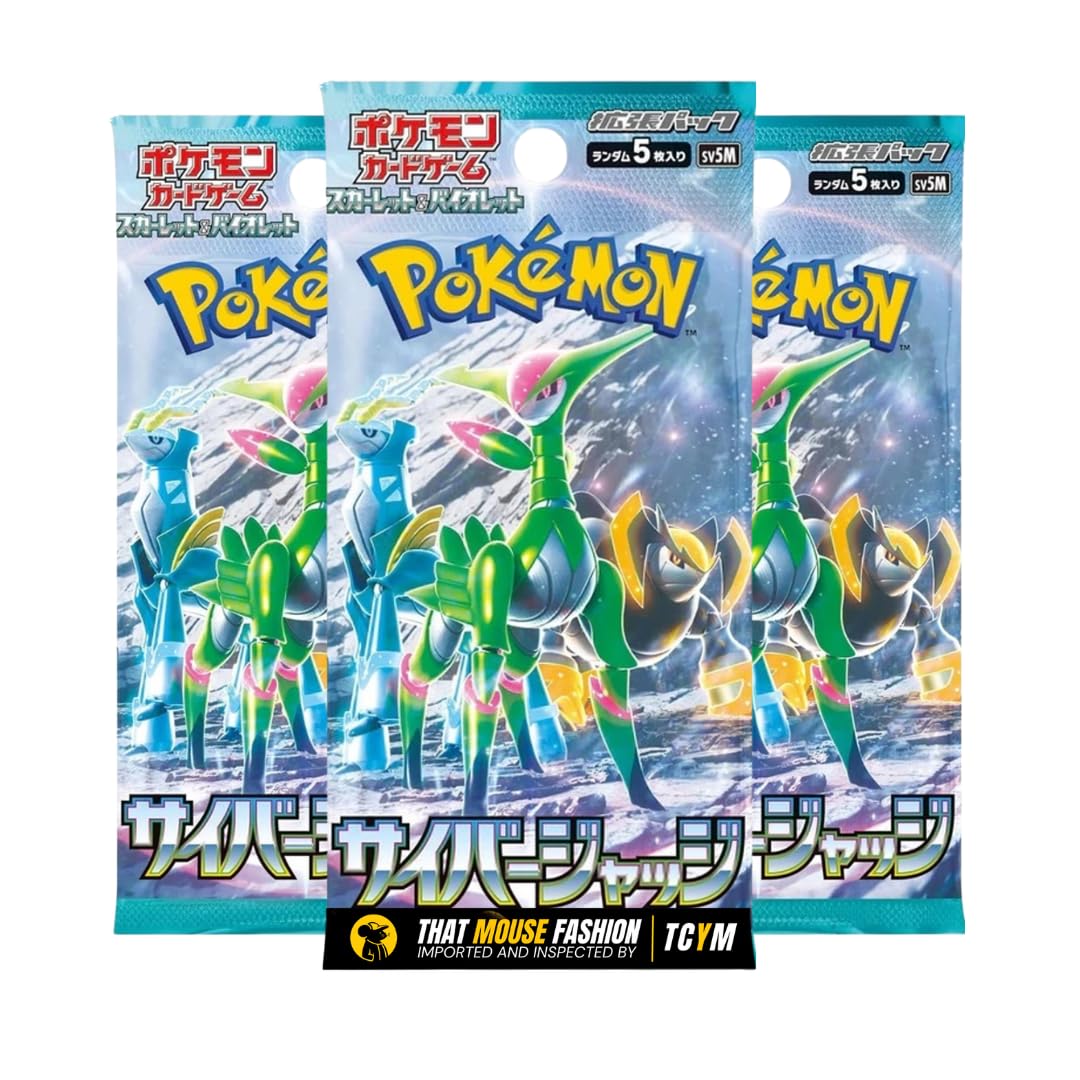 Pokemon Temporal Forces Japanese Pokémon Booster Packs | Cyber Judge Booster Box or Bundle | Tamper Sealed Product No-Shrink TCYM Inspected | That Mouse Fashion (Booster Bundle - 3 Packs)