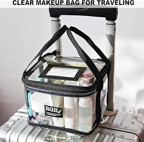 Miniatura 6 de Rough Enough - Bolsa de cosméticos transparente, bolsa de maquillaje grande para bolso, organizador de artículos de tocador para mujeres con