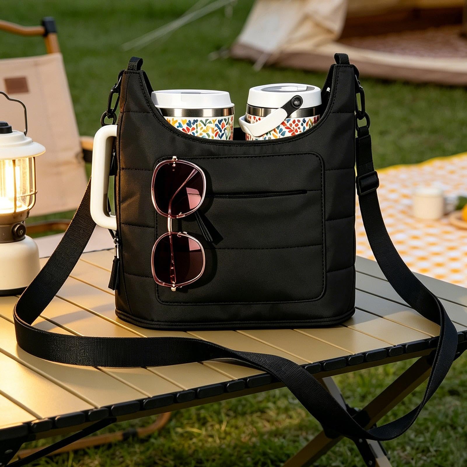 Wasserflaschenhalter mit Gurt Verstellbare Tragetasche für Unterwegs | Wasserflaschenslingtasche für Walking, , Fitness, Outdoor, Reisen, Camping,