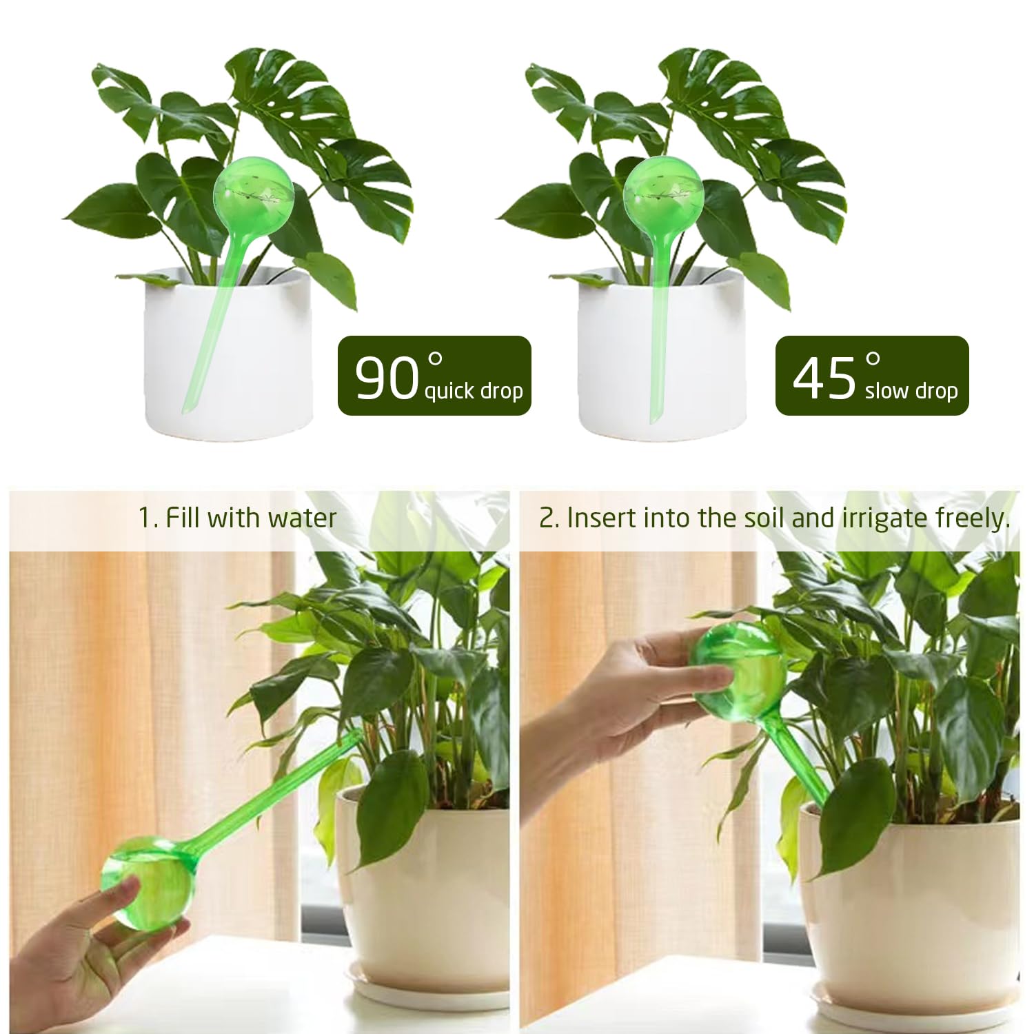 12 Boules D'irrigation Automatique Pour Plantes - 13 X 5 Cm - Système D'arrosage Lent Intérieur/extérieur