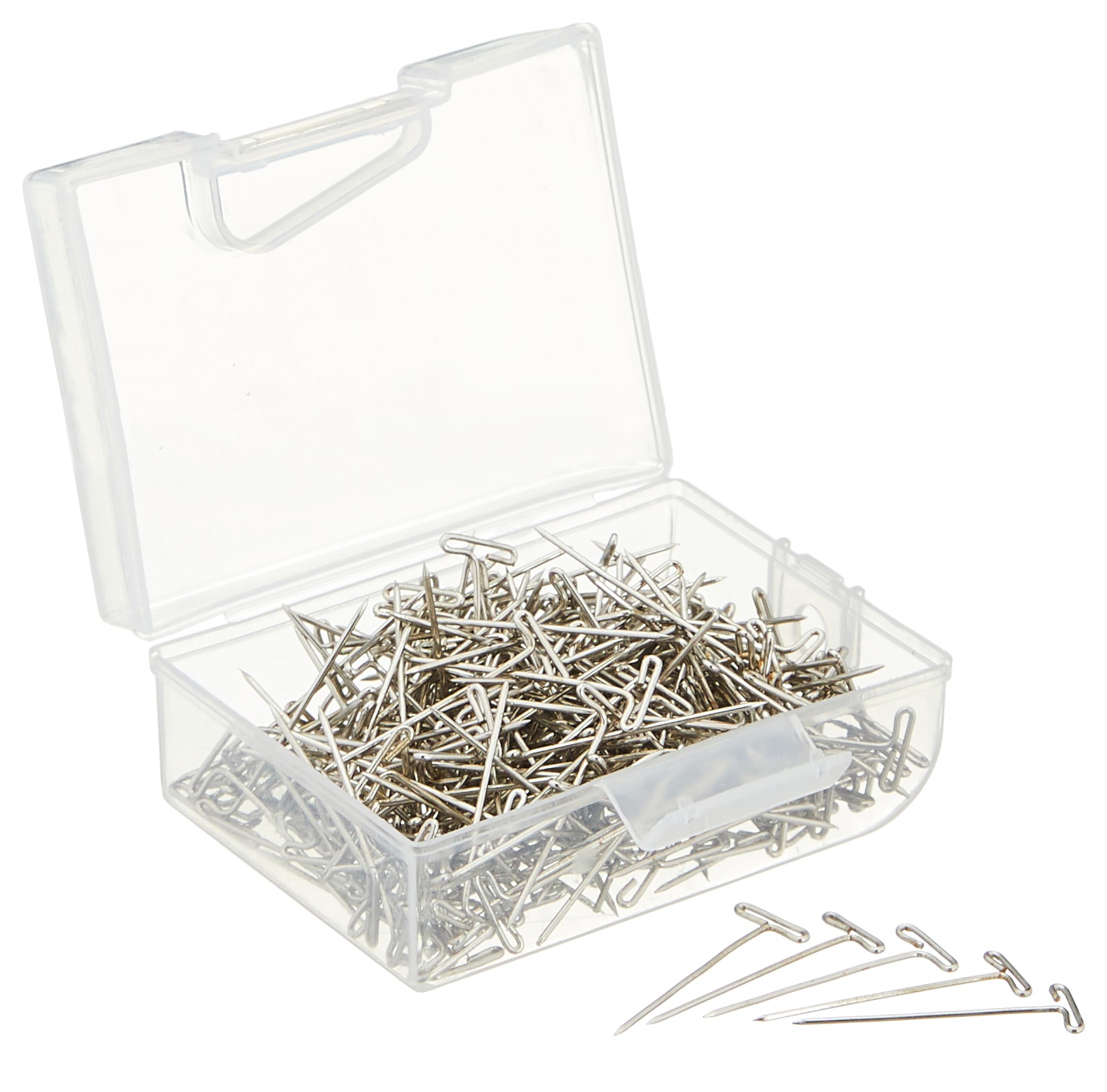 Amazon Basics T-Shaped Pins | Steel | Nickle Plated | Rust Proof | Unique Design | Pack of 4 (50 GMS)