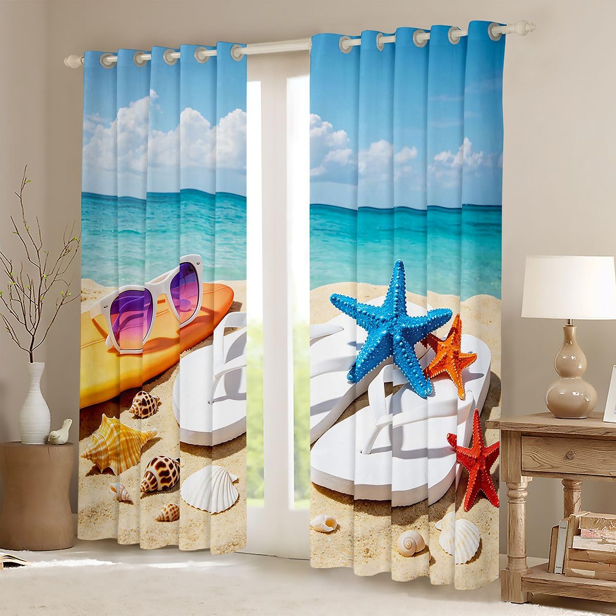 Homewish Tende oscuranti a forma di stella marina, 52 x 90 cm, per