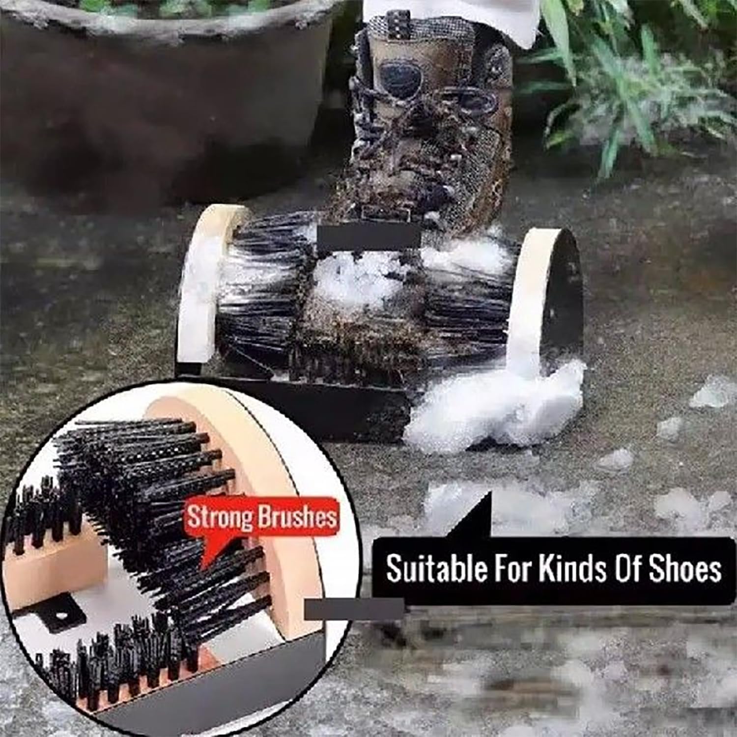 Cepillo rascador de suela de zapatos y botas de acero inoxidable resistente para eliminar el polvo, la nieve y las manchas del calzado