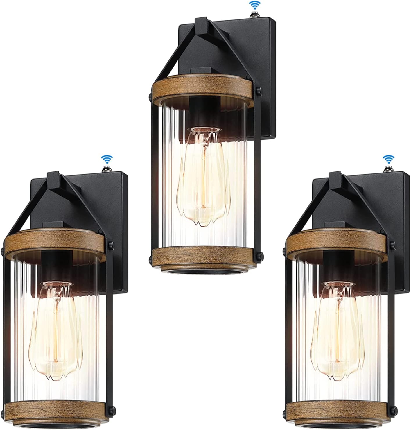 LONEDRUID 3 Pcs Dusk to Dawn Outdoor Wall Light Fixtures Photocell