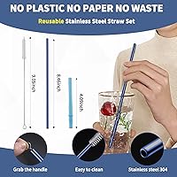 Vista 6 de Juego de utensilios de viaje portátiles, utensilios reutilizables, juego de cubiertos para viaje y camping, juego de cubertería de acero inoxidable