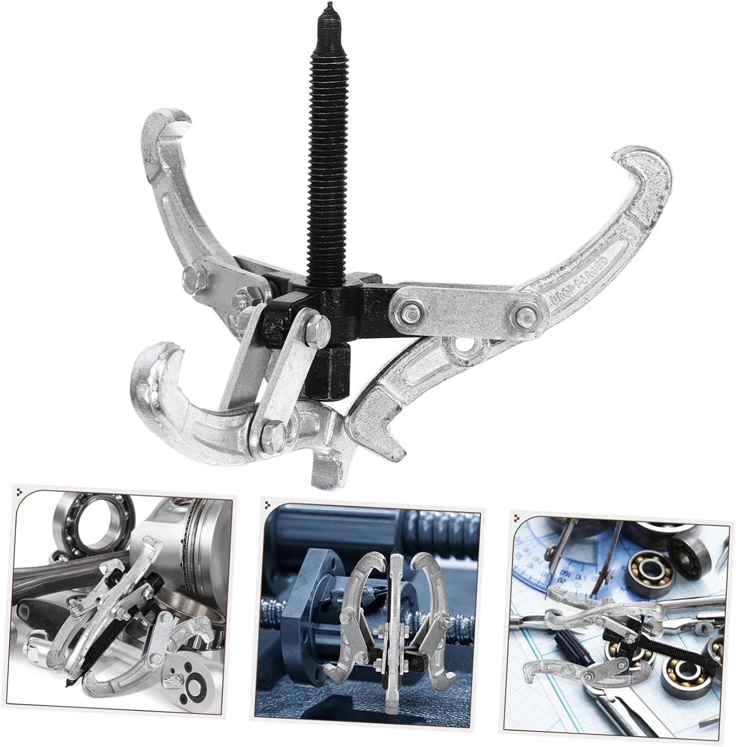 Outanaya 1Pc Durable Three Jaw Gear Puller Tool Heavy Duty Bearing Pulling Tool for Efficient Removal of Gears Sprockets Bearings Pulleys and Flywheels