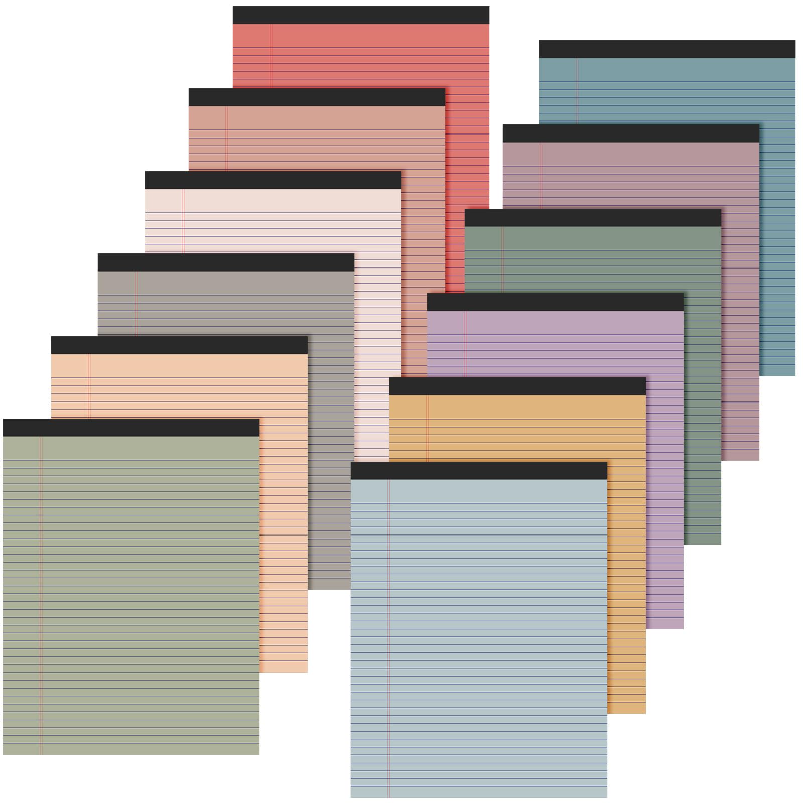 Fuutreo 12 Pcs 8 5 x 11 Colored Legal Pad Writing Pads Narrow Ruled 50 Sheets Per Notepad