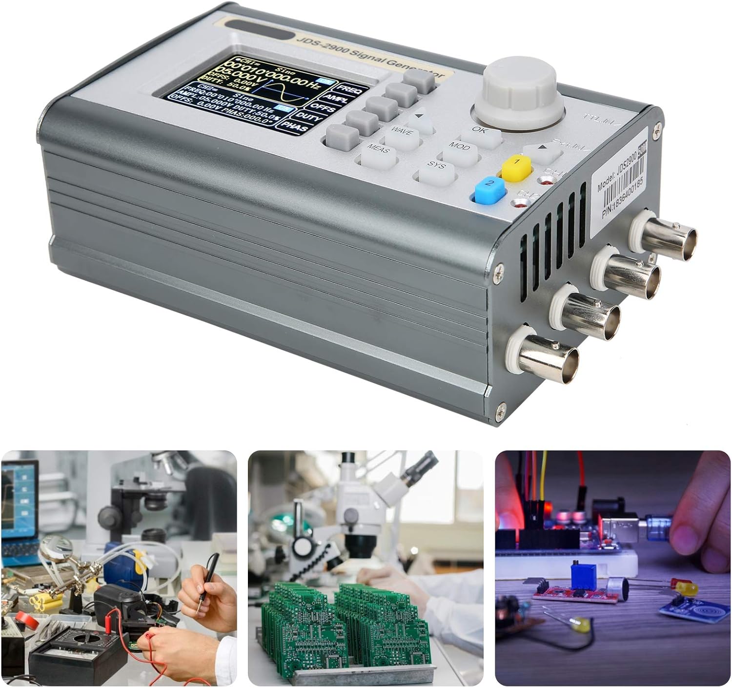 Dual Channel DDS Signal Generator 50MHz Arbitrary Waveform Function Frequency Meter(US Plug)