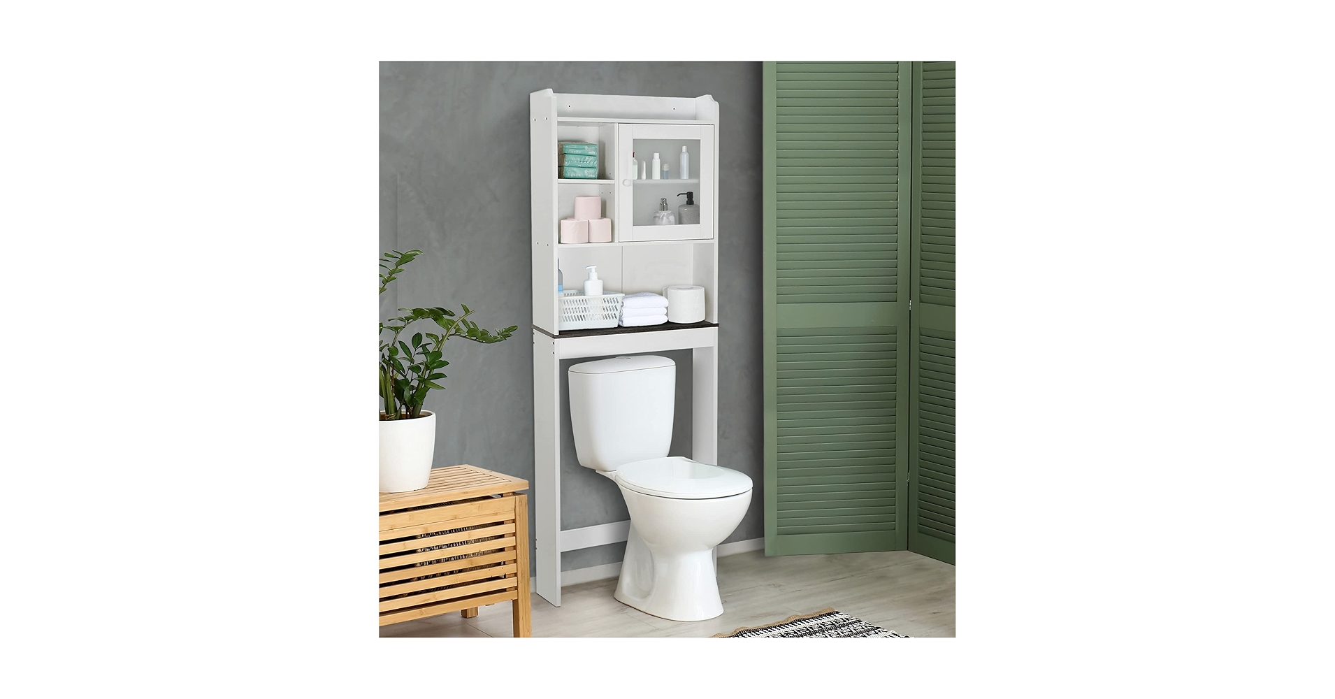 置物 cocohiroXL Amazon.com: ZenStyle Over The Toilet Cabinet Double Door