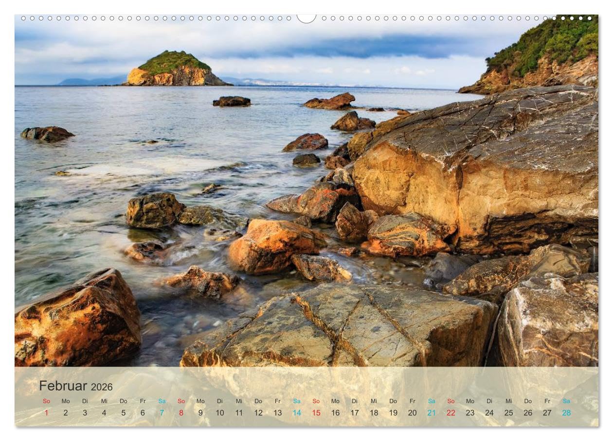 Elba - die Insel im Mittelmeer (hochwertiger Premium Wandkalender 2026 DIN A2 quer), Kunstdruck in Hochglanz: Insel Elba - die Perle im kristallklaren Wasser (CALVENDO Orte)