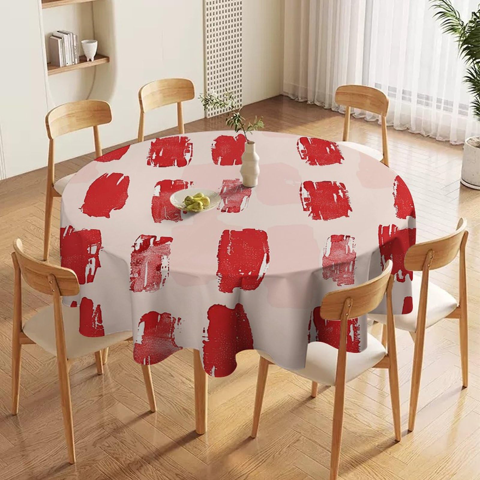 Nappe ronde anti-tache en tissu lavable pour protéger la table de cuisine