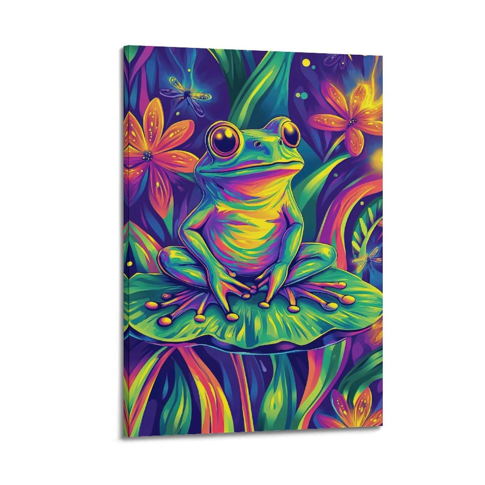 CXHJCA Animal Poster Frogs And Dragonflies Poster Decorative Painting Canvas Wall Posters And Art Picture Print Modern Family Bedroom Decor Posters 08x12inch(20x30cm)
