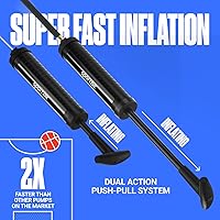 Vista 4 de SPORTBIT Ball Pump for Sports Balls - Push & Pull Inflating System - Hand Pump for All Exercise Balls - Volleyball Pump, Basketball Inflator