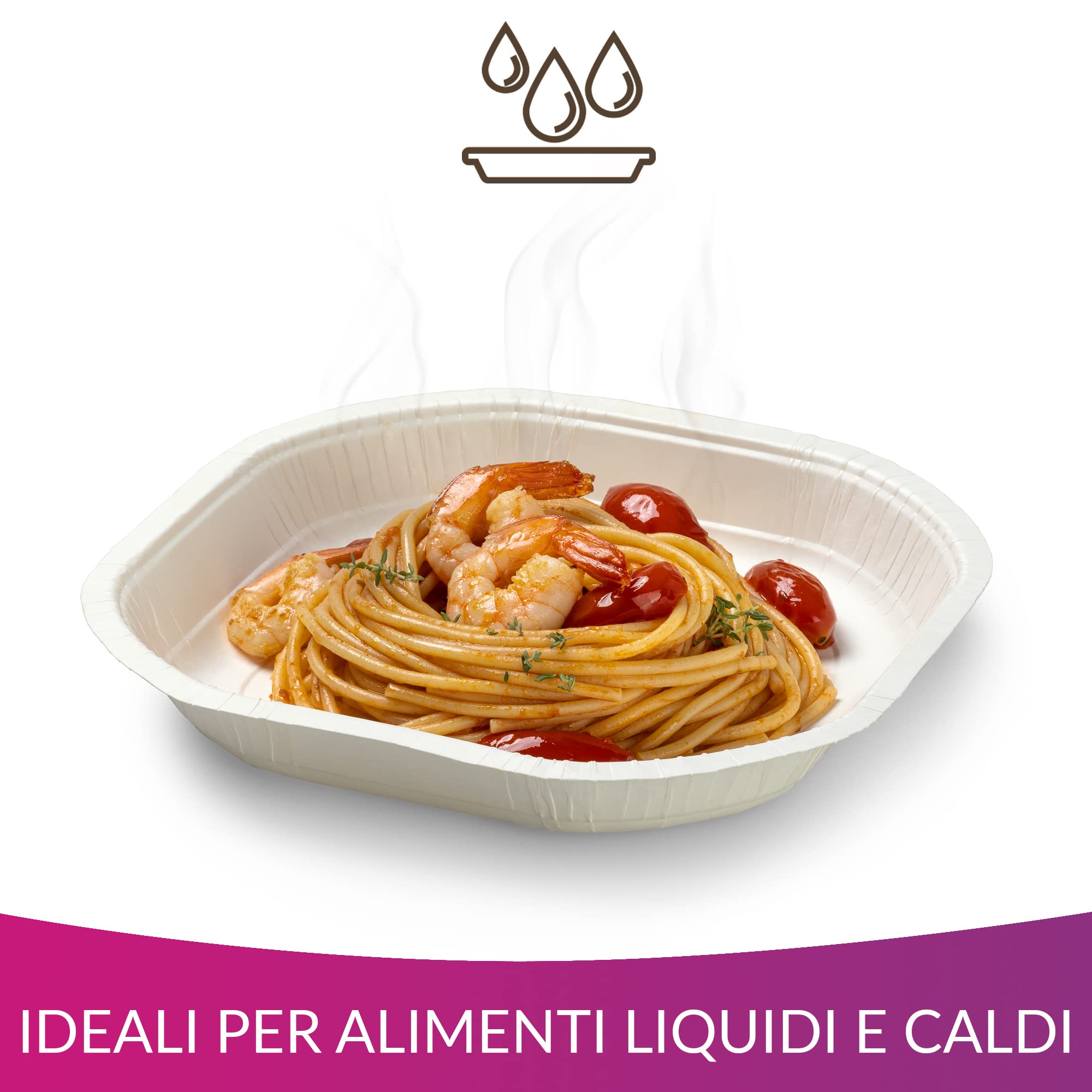 Cuki Piatti Fondi in Cartoncino Biodegradabile e Compostabile, ideali con alimenti liquidi e caldi, 1 Confezione da 75 Pezzi, per Picnic, Feste, Barbecue, Pranzi e Cene, 19.8 x 19.8 cm