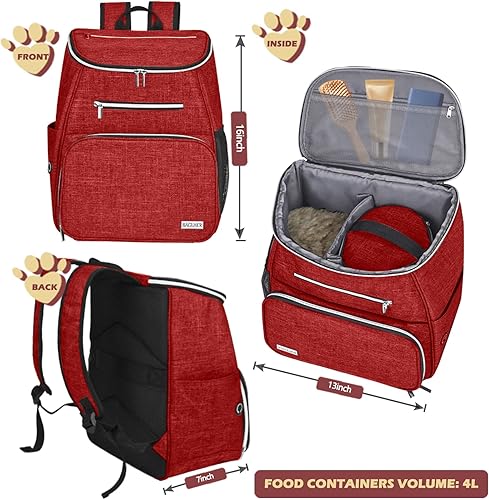 Miniatura 3 de BAGLHER Mochila de viaje para perros, mochila de suministros para mascotas aprobada por aerolíneas, mochila de viaje para perros con 2 cuencos