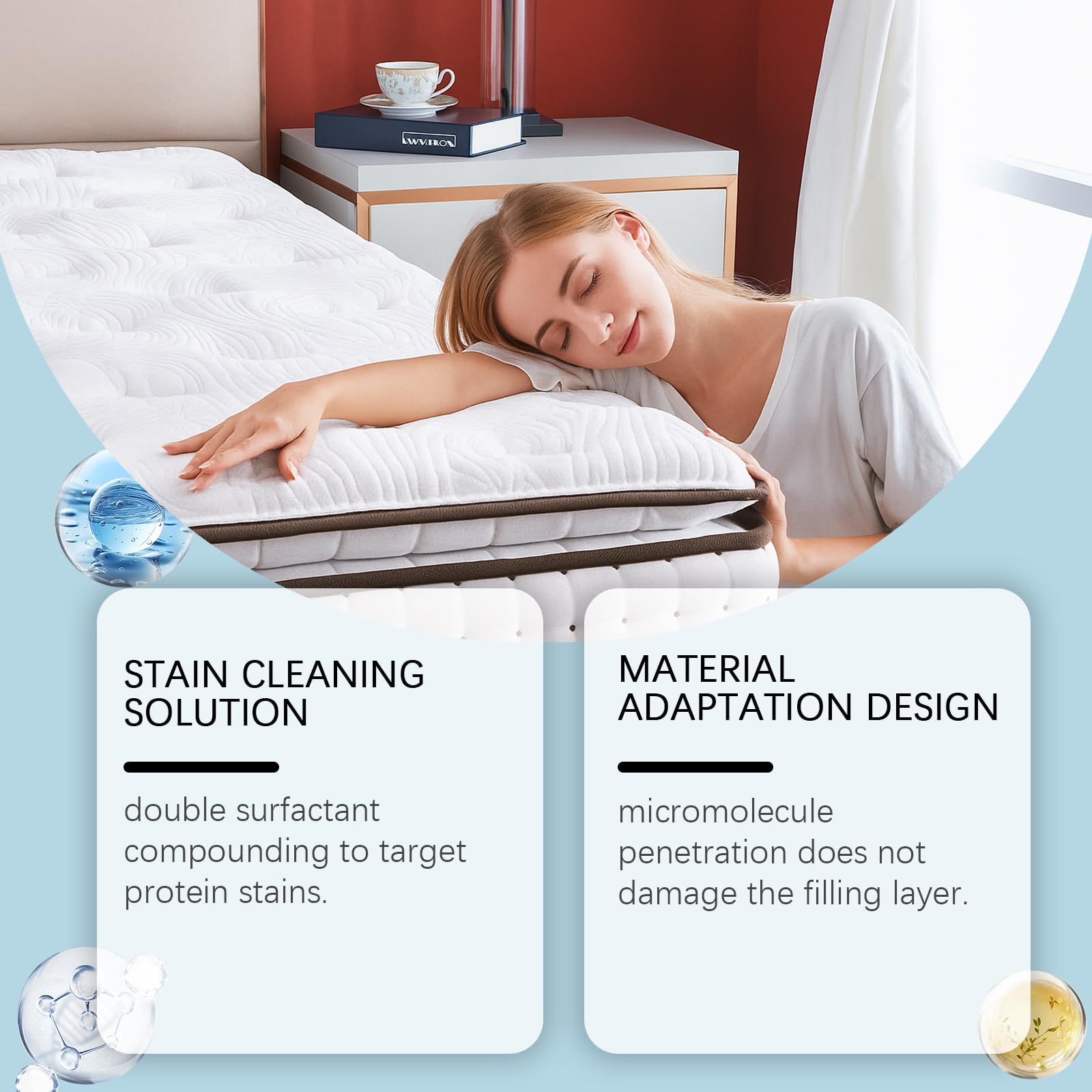 Nettoyant puissant pour matelas, détachant pour tapis, détachant pour matelas, nettoyant pour sièges auto, détachant pour vêtements, mousse sans gommage pour lits, canapés et fauteuils (1)
