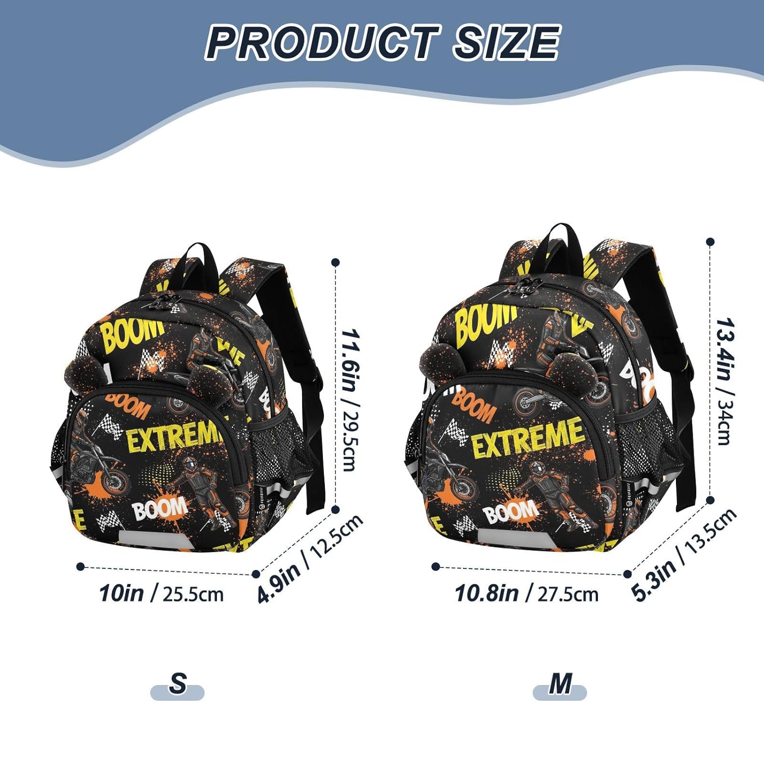 Racing Motorcycle Black Pattern Toddler Harness Backpack for Boys Girls 3-6 Years Kids Backpack with Anti Lost Safety Leash Baby Harness Bookbag for Preschool Walking Travel