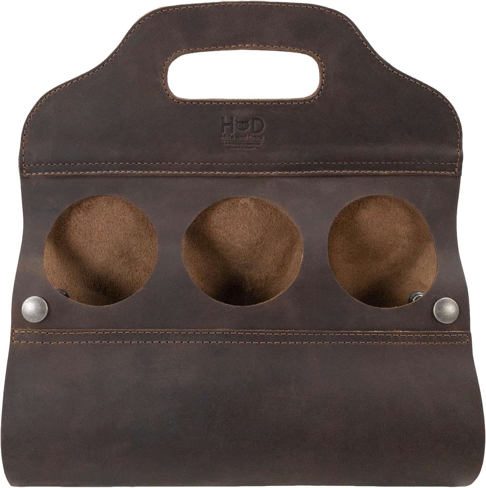Hide & Drink, Six Bottle Caddy Handmade from Full Grain Leather - Bourbon Brown