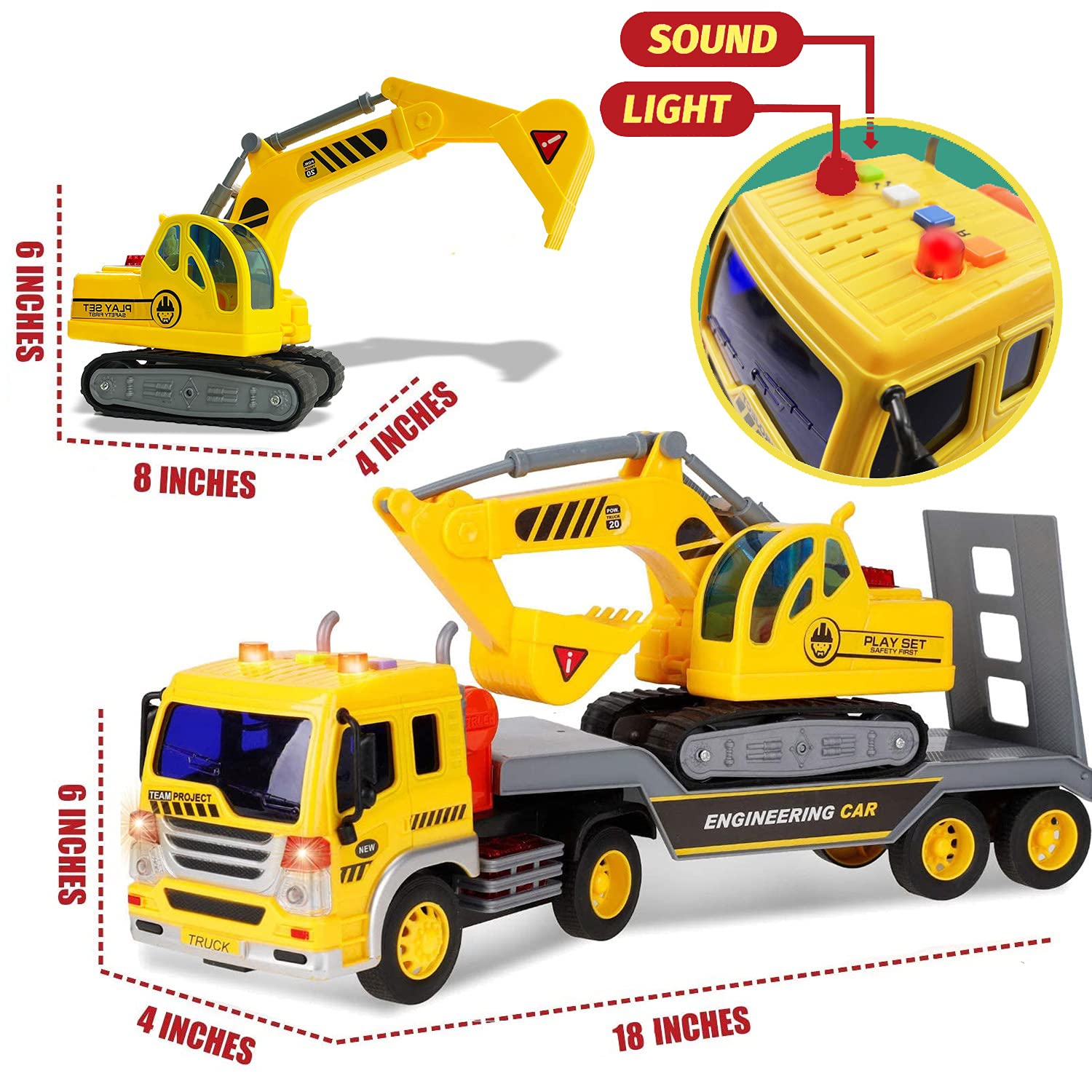 Amazon.com: Liberty Imports Big Rig Tractor Trailer Low Boy