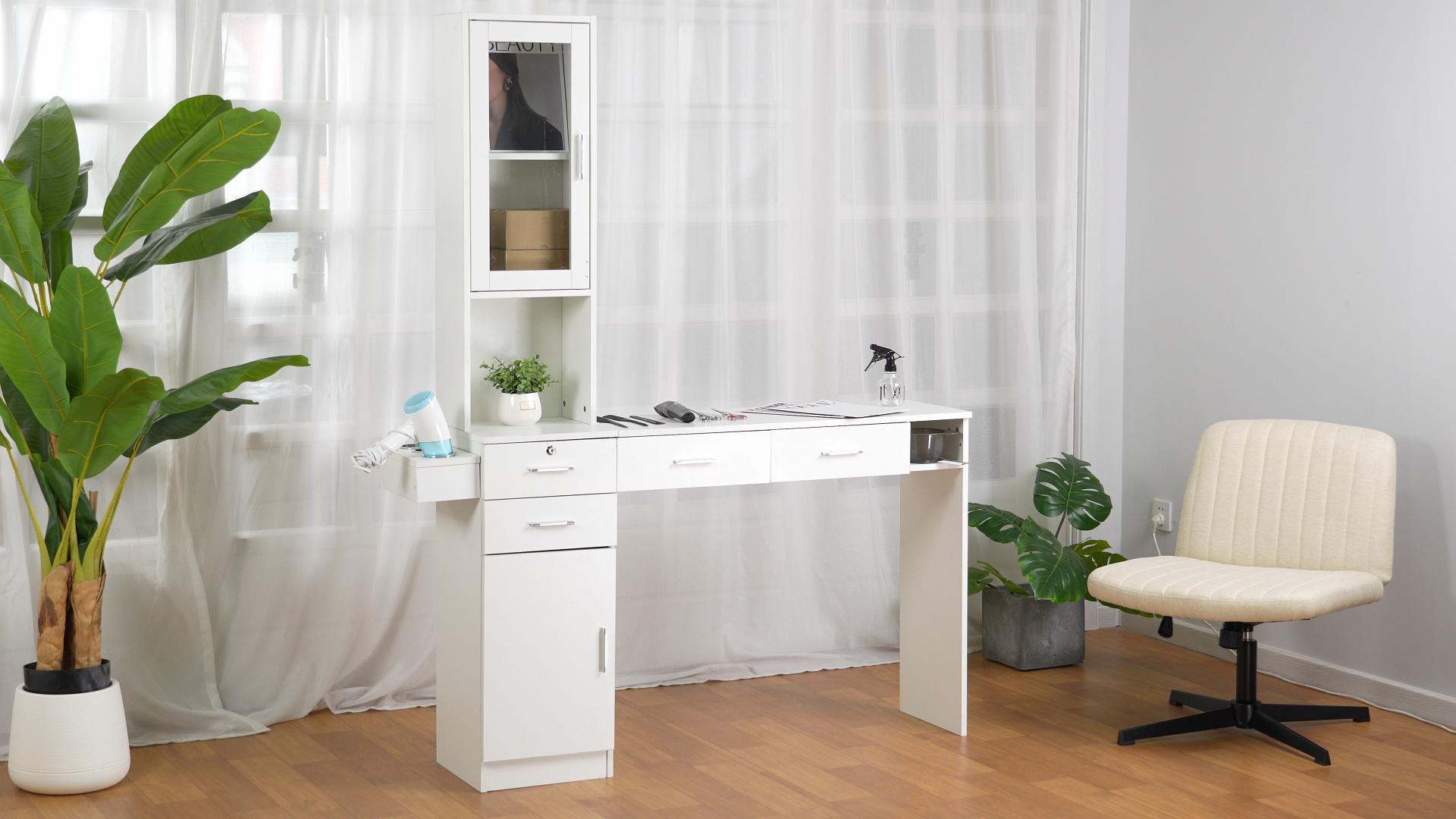 Amazon.com: HolaiNail Salon Station for Hair Styling, Barber Desk
