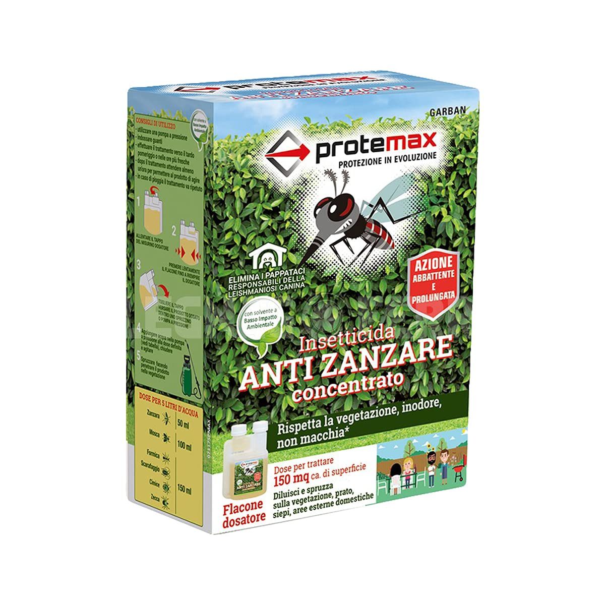 PROTEMAX Kit Insetticida : Multinsetto Concentrato - Anti Zanzare Concentrato + 5 Panni in Microfibra