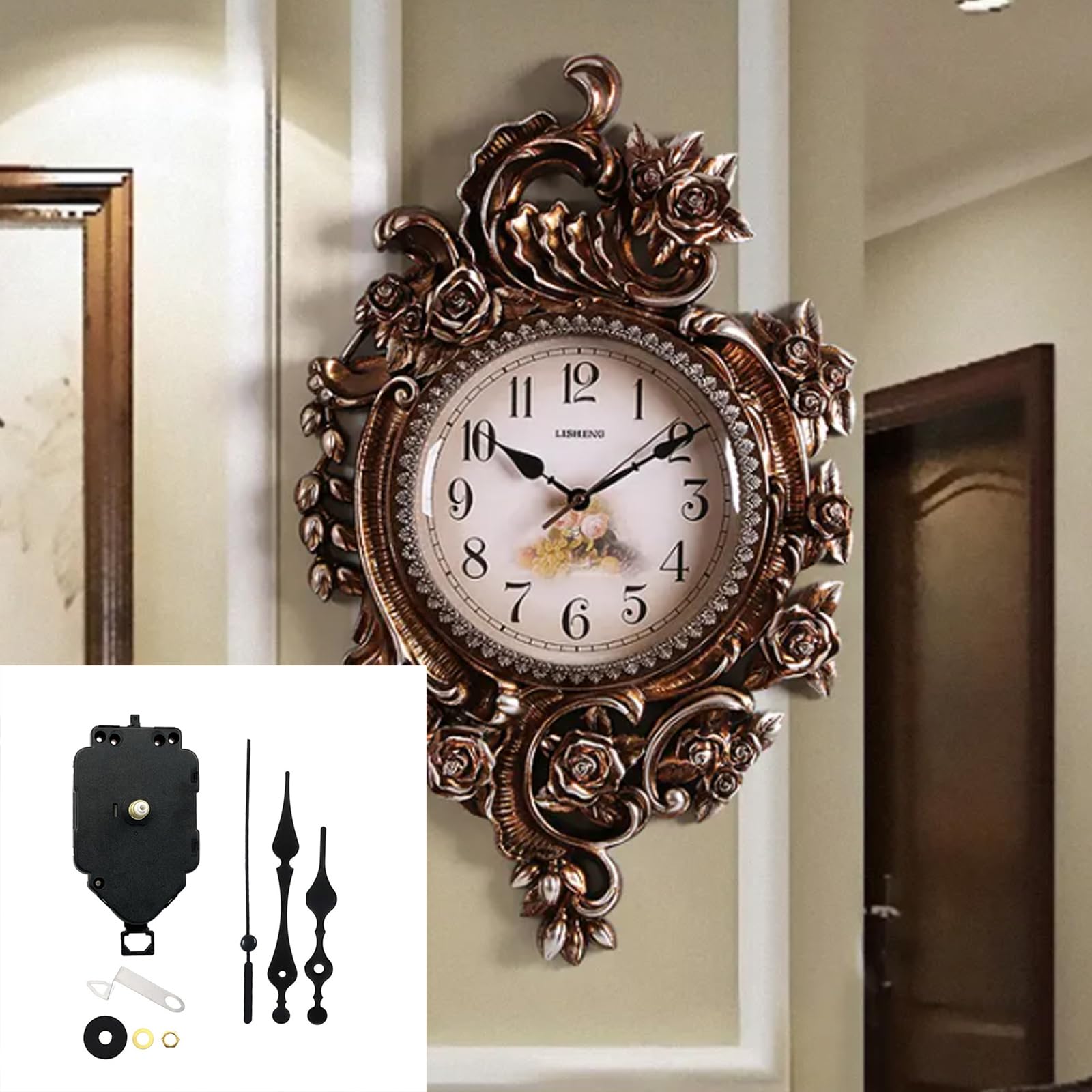 Garneck Pendolo Per Orologio Da Parete – Meccanismo A Pendolo In Metallo Dorato, 17x1x1 Cm, Ricambio Fai Da Te - 2