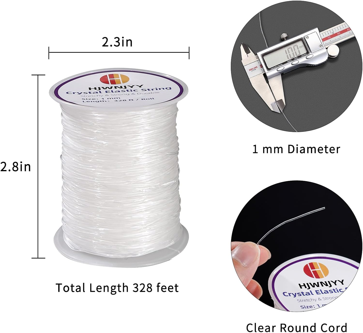 4 Rolls Stretchy Bracelet String, 1 mm Sturdy Crystal Clear Elastic String Cord for Jewelry Making, Necklaces, Beading and Crafts (1312 Feet) - Image 2