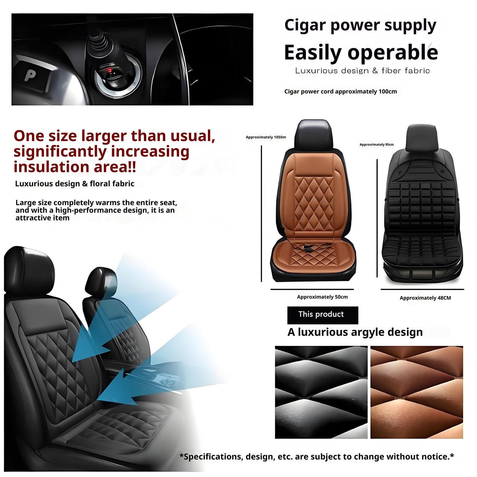 Regalo Ideal para Conductor Funda De Coche Asientos Alfombrilla Térmica con Calefacción Rápida para Invierno,Red-threepiece