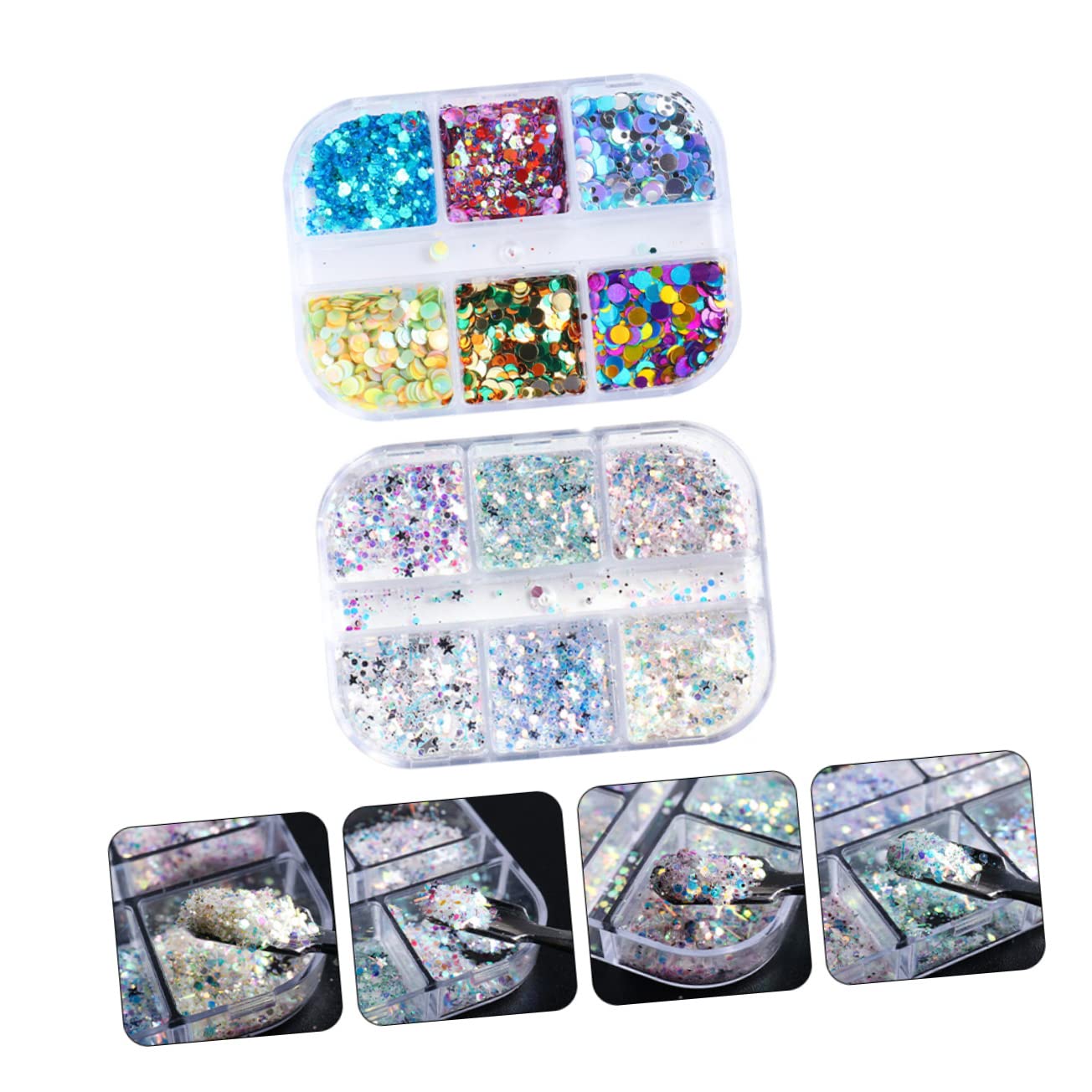 Healeved 3 Set Di Decorazioni Pratiche Per Unghie Unghie Finte Nail Art Manicure Facili Da Applicare 2 Scatole * 3