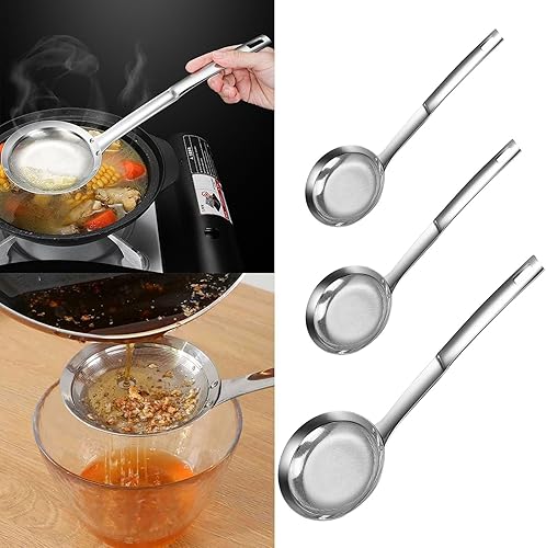 Miniatura 3 de Cuchara ranurada con coladores, cucharas separadoras de aceite, accesorios de cocina para separar y colar aceite y líquidos, cuchara espumadera de