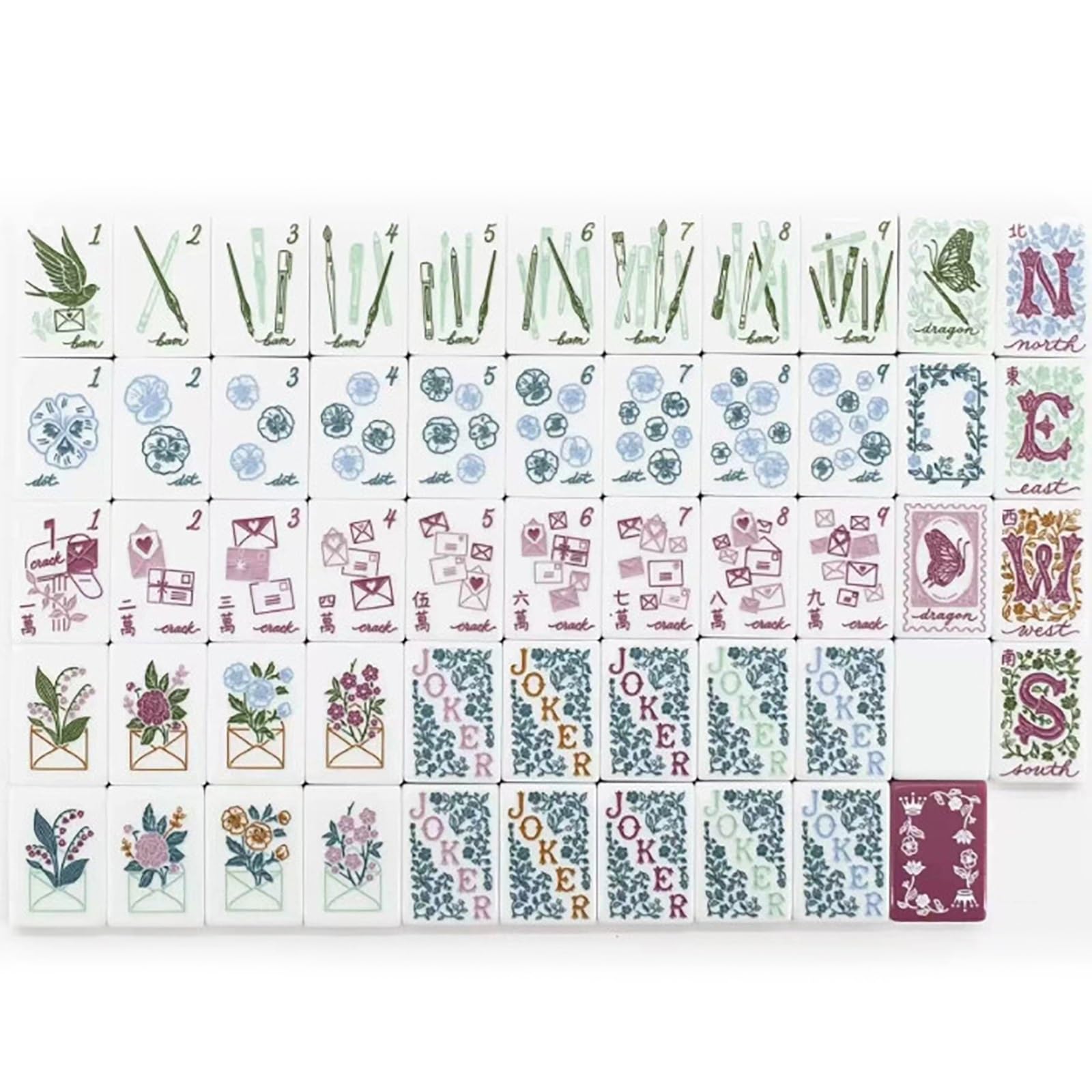 Set Mahjong a 4 strati 160 tessere - Gioco americano acrilico premium con borsa(Purple)