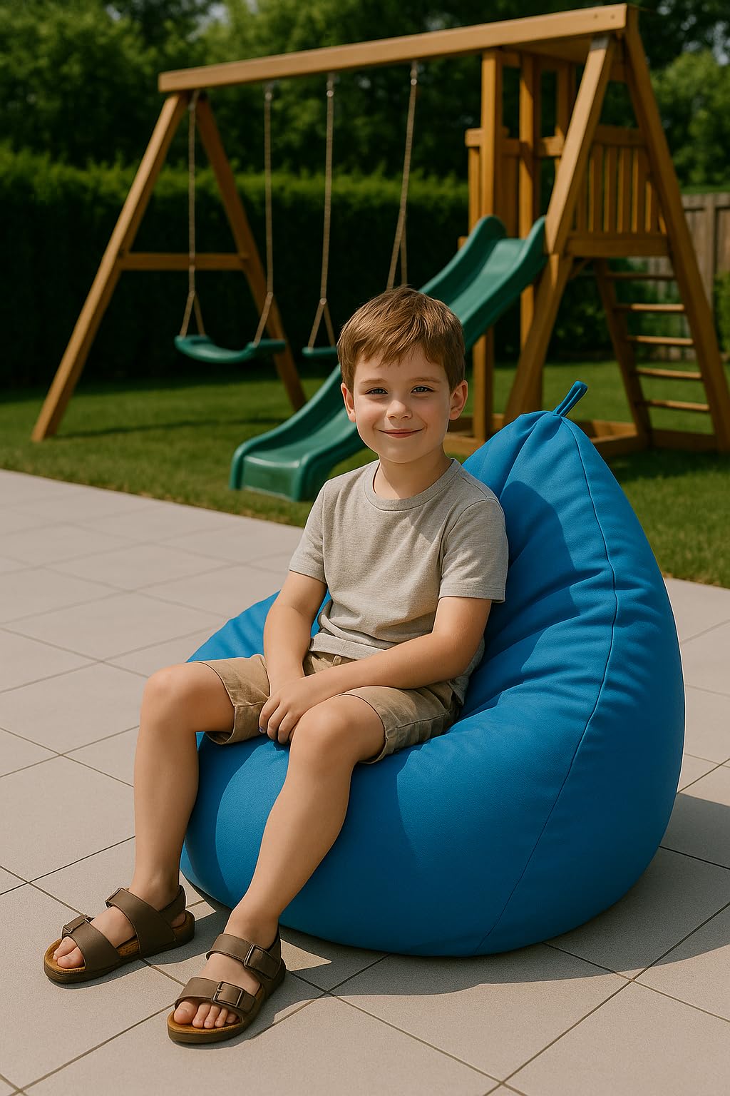 chilly pilley Pouf Coussin De Sol Intérieur Extérieur Faux Cuir pour Enfants Et Adultes Plusieurs Couleurs Et Tailles Au Choix (85x65. Rouge)