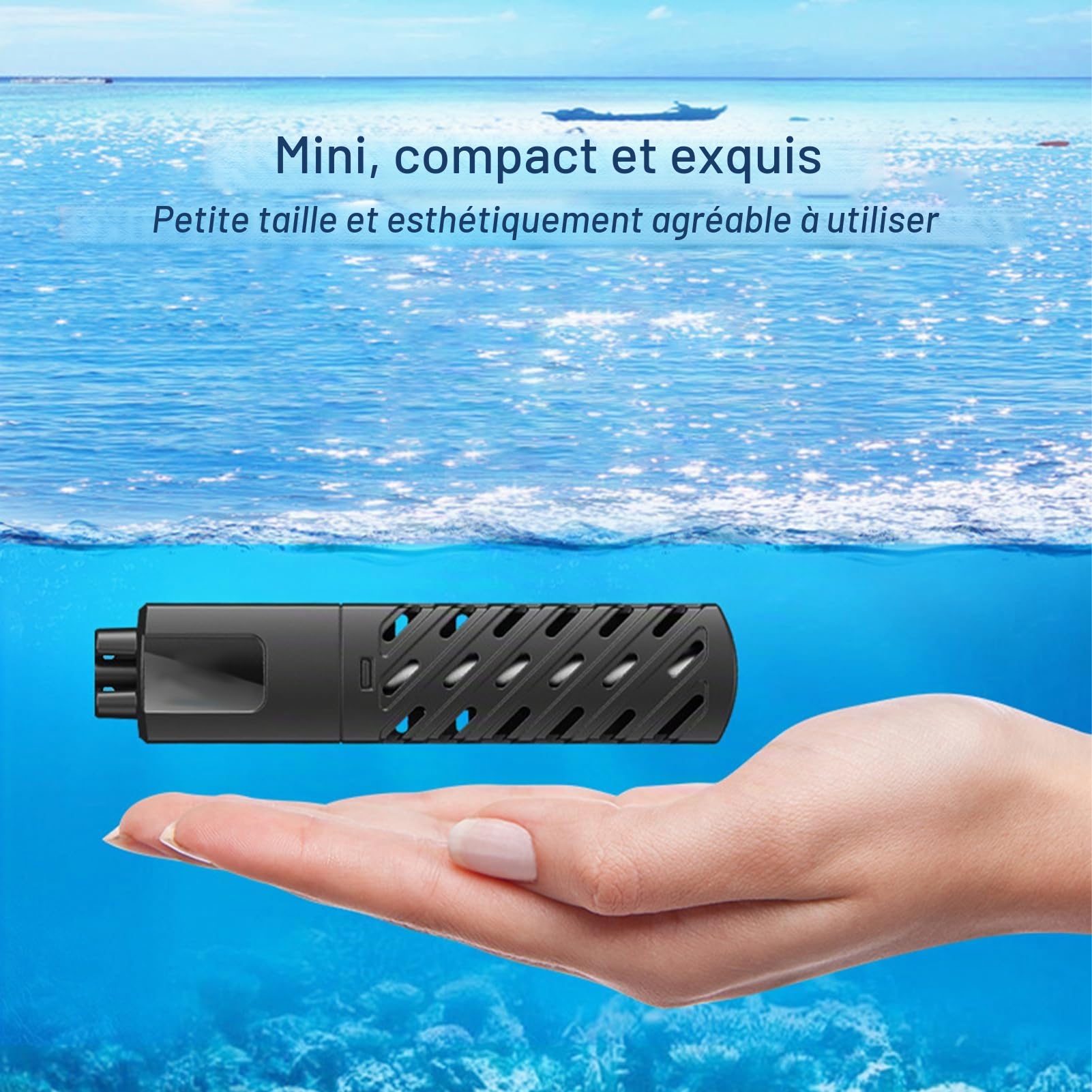GERUI Mini Chauffage d'aquarium 15L, 100-240 V, 50/60 Hz, Plage de contrôle de la température : 20 °C à 34 °C, utilisé pour Aquarium et Aquarium PTC Isolation Thermique constante Automatique Fine