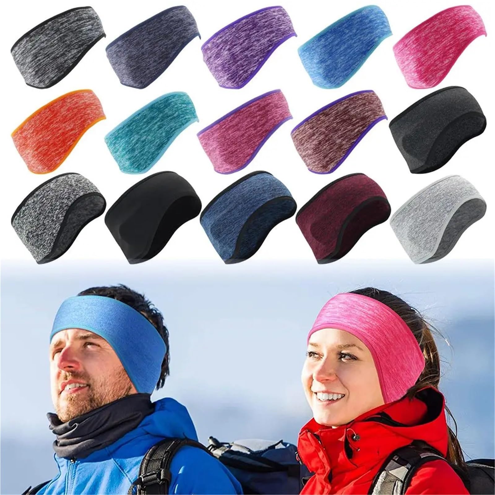 5 pièces Sports de plein air cheveux sueur oreille couverture femmes filles en cours d'exécution bandeau plus chaud hiver cache-oreilles Yoga Pour Hiver(Blue)