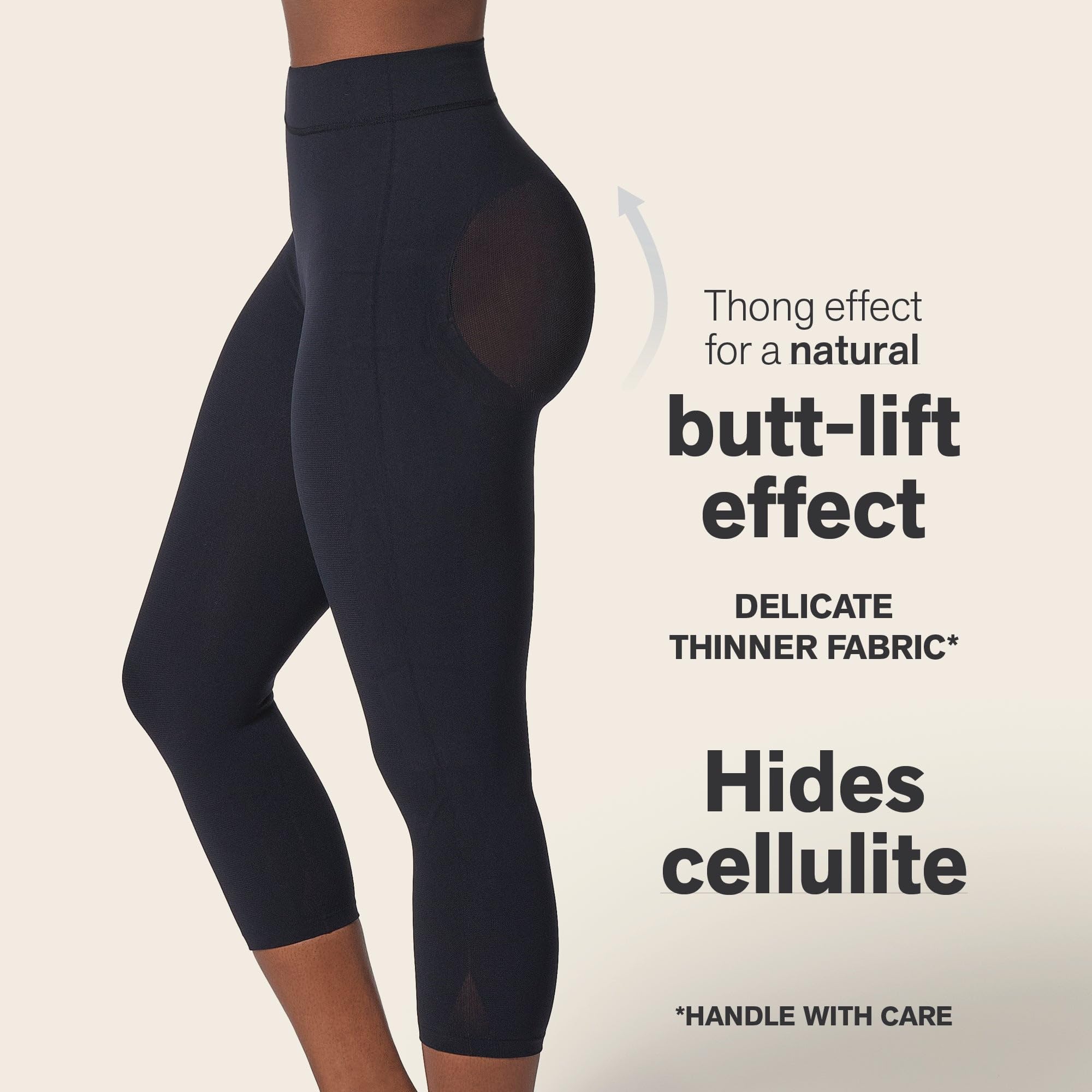 Faja Moldeadora sin Costuras de Cintura Alta para Levantamiento de glúteos Capri o Pantalones Cortos Faja más Delgada para Mujeres Control de Barriga