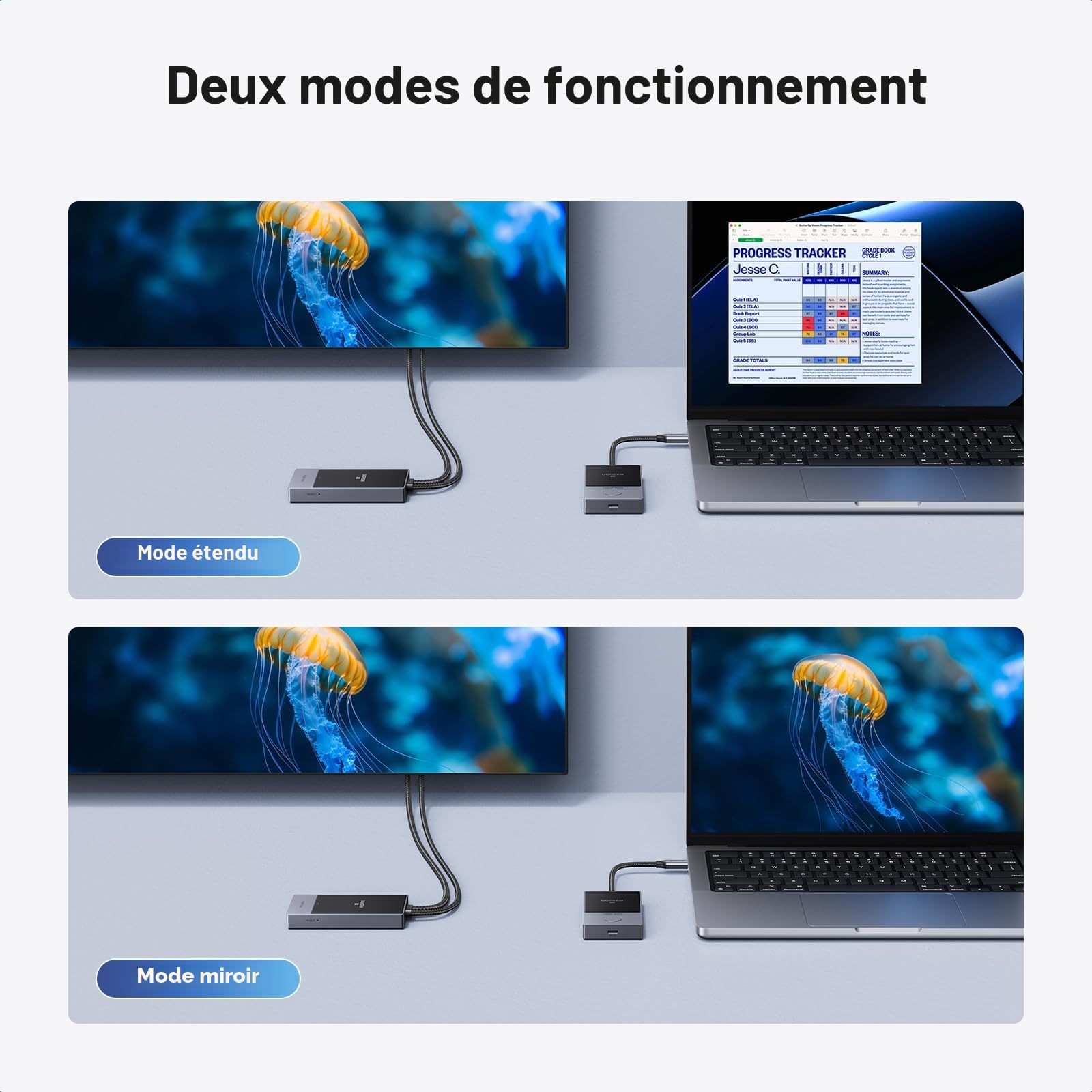 UGREEN Émetteur et Récepteur HDMI sans Fil USB C TX HDMI RX 1080P 60Hz 50M Plug Play 5G WiFi Transmission Transmetteur PD 60W Compatible avec iPhone 17 Pro Max Air 16 Macbook Air Pro iPad Moniteur