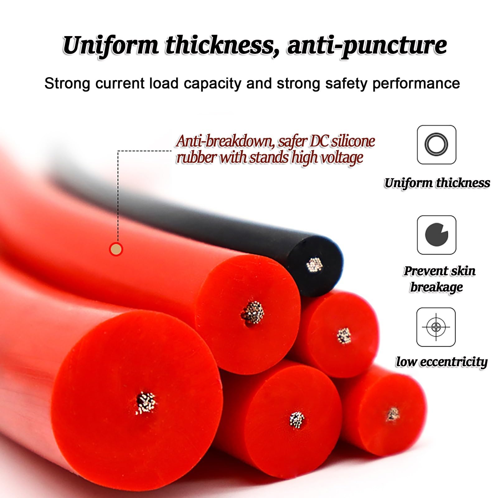 16AWG 5KV High-Voltage Shielded Silicone Wire 15-100 FT, Tinned Copper Flexible Rubber Cable, -60°C To +200°C High Temperature Ignition Wire Motor Lead, Dielectric Testing Cable(Red,100ft)