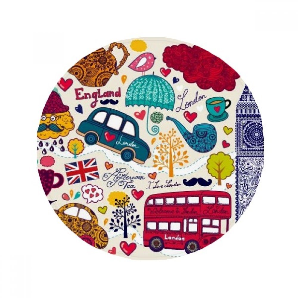 Tapis rond Big Ben Royaume-Uni 50x50cm antidérapant multicolore pour sol