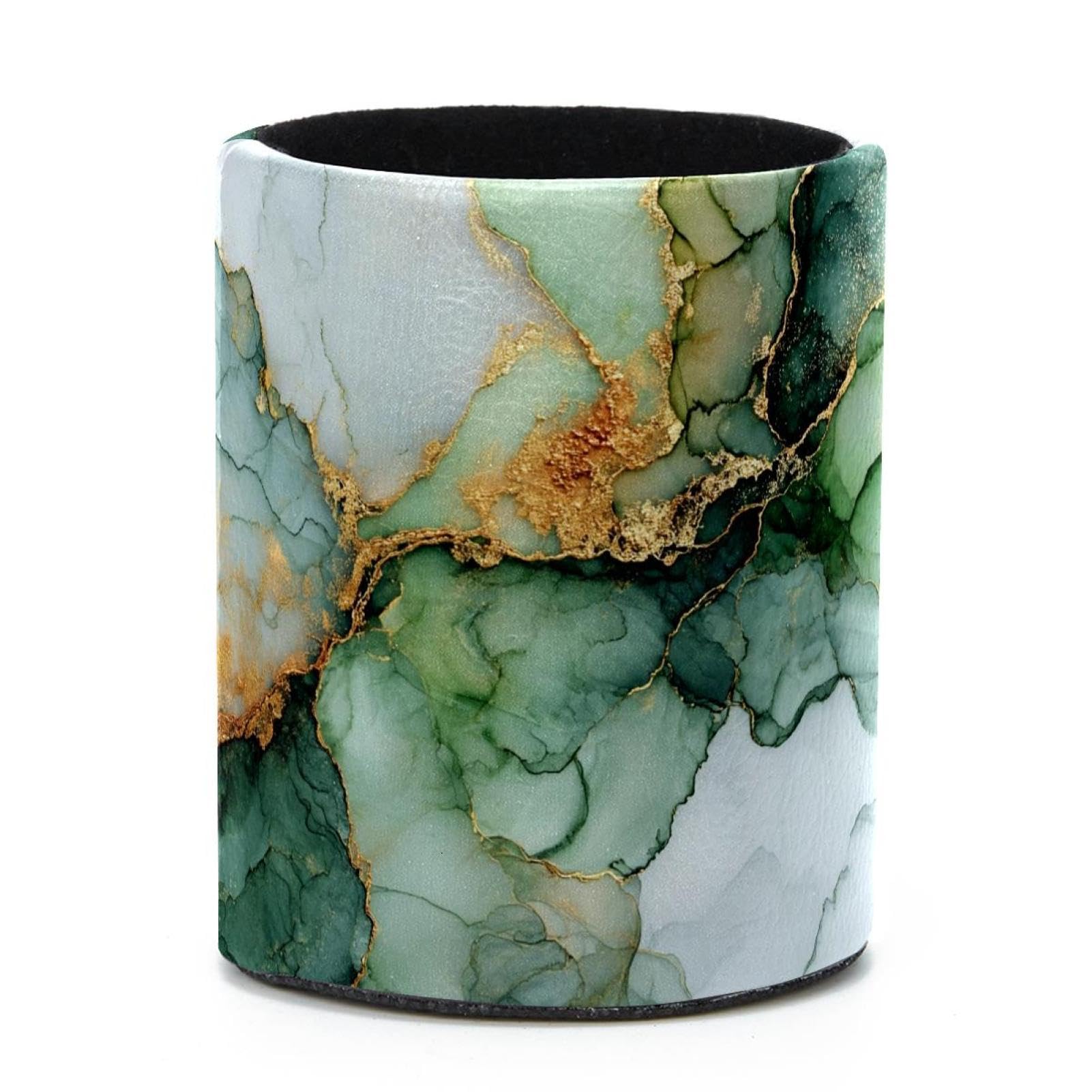 VAPOKF Round Pencil Holders for Desk, Marble Texture Pen Holders Pen Pot Makeup Brushes Storage Desktop Stationery Supplies Organiser for Home Office