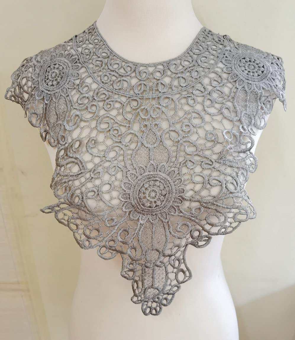 Embroidered Floral Lace Neckline Neck Collar Trim Clothes Sewing Applique Edge