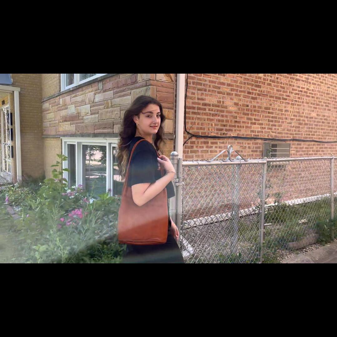 Bolso Tote vintage de cuero para mujer miniatura 7