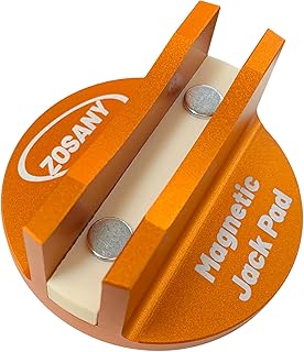 ZOSANY Universal Magnetic Jack Pad, 1PCS Pinch Weld Jack Adapter with Large Slotted, Aluminum Grooved Magnetic Jack Pad, Jack Stand Pinch Weld Adapter, Jack Puck Pinch Weld Frame Rail Adapter for Cars