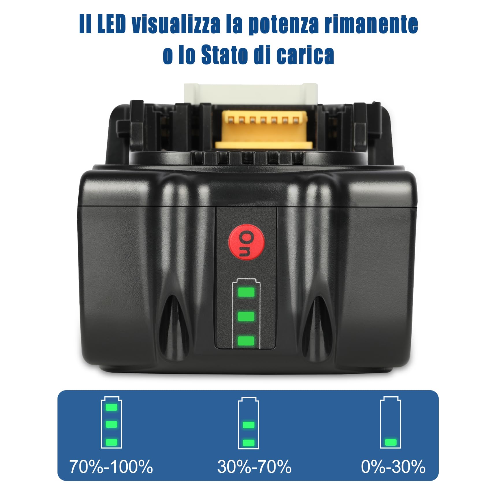 KUNLUN 2 Pezzi 5.5Ah Batteria di Ricambio per Makita 18V BL1850B | BL1860 BL1860B BL1830 BL1830B BL1840B BL1840 BL1835 BL1845 LXT-400 194204-5 194205-3, con Indicatore LED