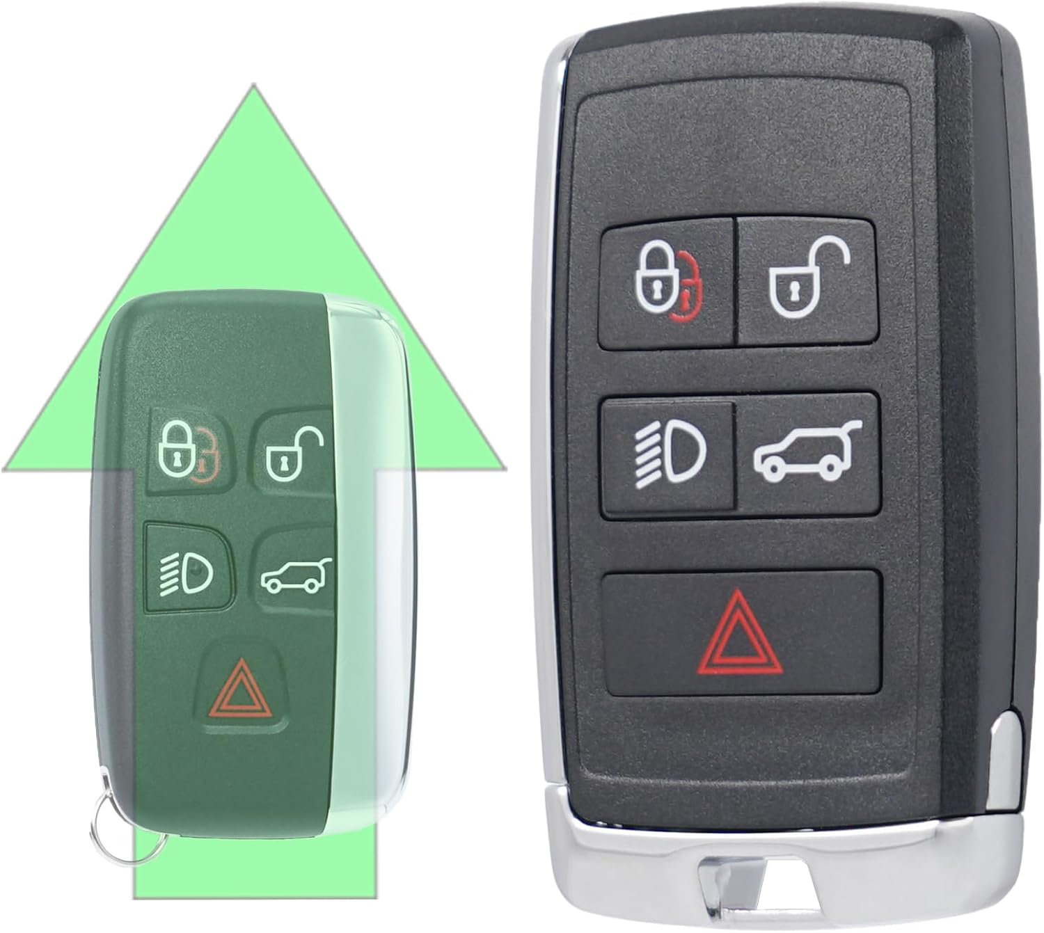 Smart Key Fob Shell Replacement Fits for Land Rover Range Rover Sport Evoque Discovery LR2 LR4 Jaguar XJ XE XF XK F Type F PACE 2010-2019 Keyless Entry Remote Control Pad Cover Updated