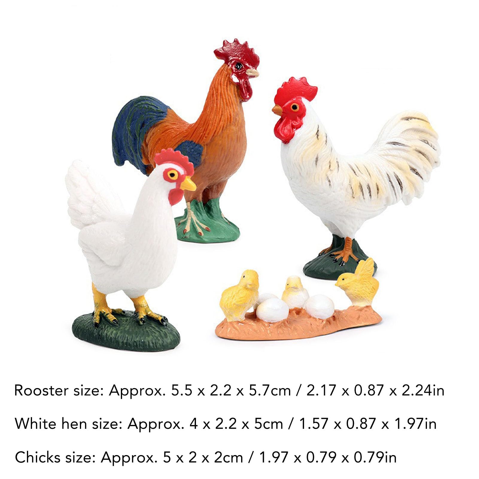 TOPINCN 4 Pcs Farm Cute Animal Figurines - Image 4