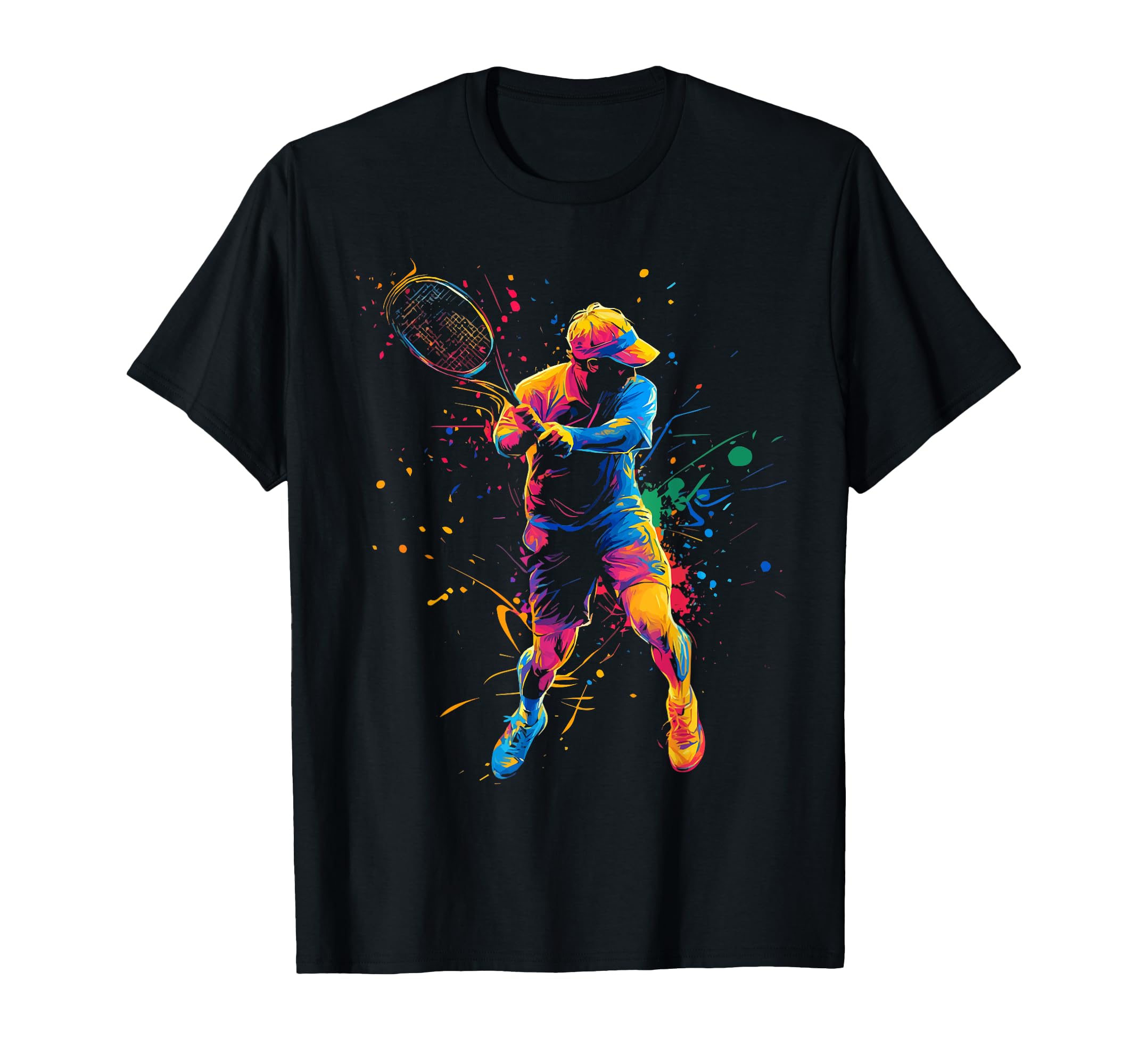 Topspin Ace & Paint Splash T-Shirt for Tennis & Netball Enthusiasts (Style 1)
